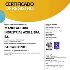 Certificado ISO 14001:2015